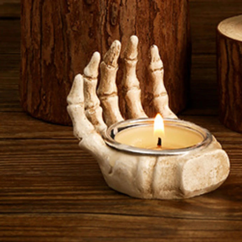 Castiçal Mãos de ossos - Hallowen