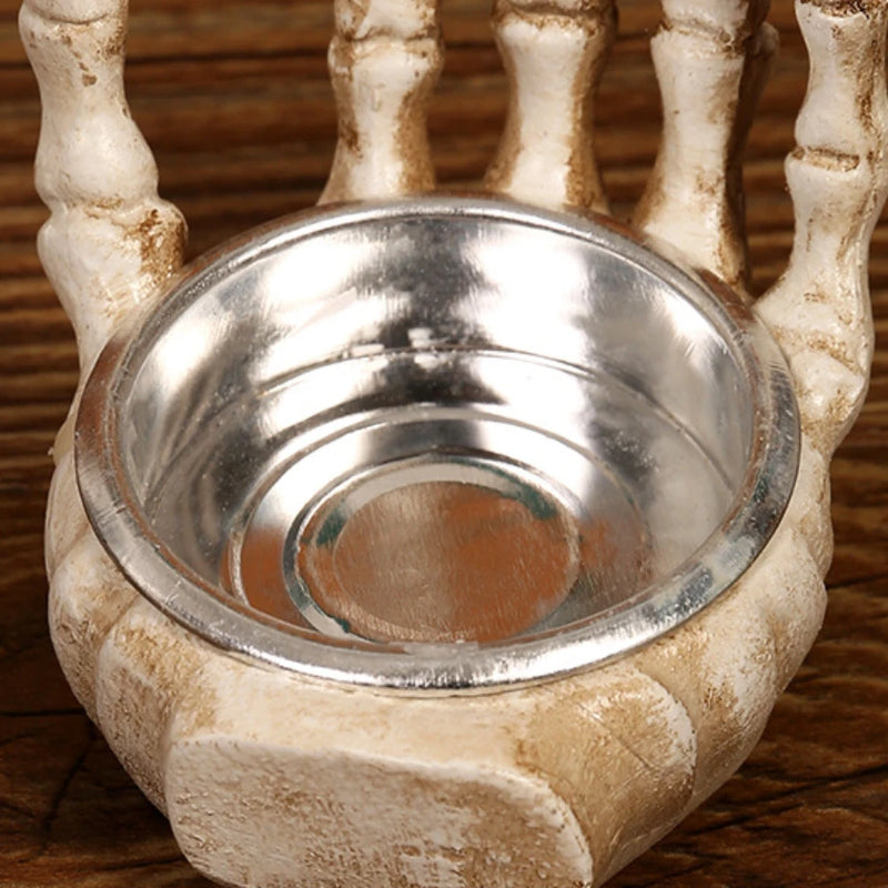 Castiçal Mãos de ossos - Hallowen