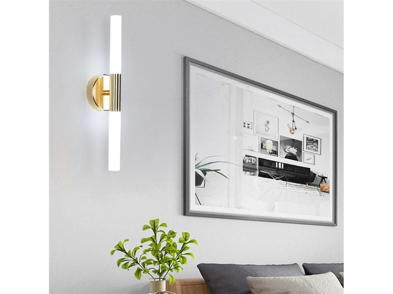Luminária de parede em vidro com tira LED, modelo G9, ideal para quartos, salas de estar e hotéis.